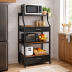 Organizador Multifuncional de Cocina de 5 Niveles en Acero Inoxidable y Madera +REGALO: Kit de Utensilios de Cocina