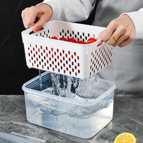 Kit con 10 Recipientes Herméticos con Escurridor Inteligente (Moderno e innovador para tu cocina)