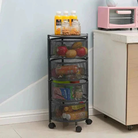 [Comprá 1 Llevá 2] Frutera Articulada de Acero Inoxidable Giratoria de 3/4/5 Niveles +REGALO: Kit de Utensilios de Cocina