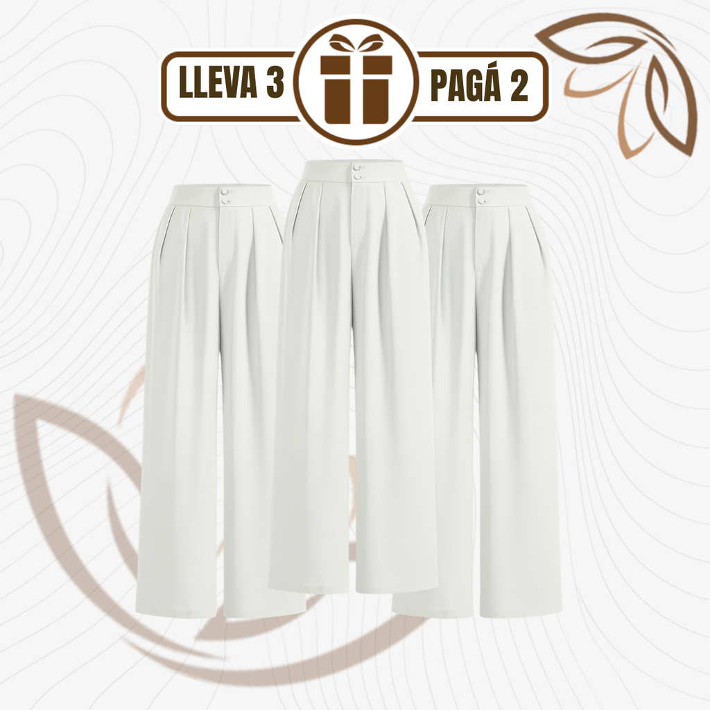 [Llevá 3 Pagá 2] Pantalón Femenino en Seda Hielo y Poliéster Selina Confort y Elasticidad Premium