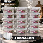 Kit con 15 Frascos Herméticos de Vidrio + 10 Vasos de Vidrio Aruba [¡ÚLTIMAS UNIDADES EN STOCK!]