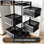 [Llevá 2 Pagá 1] Organizador Vertical con Canastos Metálicos (Organización, Estilo y Movilidad en un Solo Producto!)