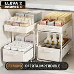 [Llevá 2 Pagá 1] Porta Condimentos Completo en Acero Inoxidable con Cajones Articulados